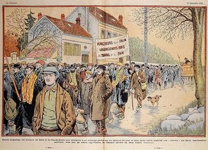 Unemployed Miners from the North of France and the Pas-de-Calais Region Marching to Paris by Eugene Damblans