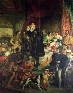 The Birth of Henri IV at the castle of Pau, 13th December 1553 by Eugene Deveria
