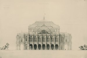 Designs Submitted by Viollet le Duc for Construction of New Opera House of Paris by Eugene Emmanuel Viollet le Duc