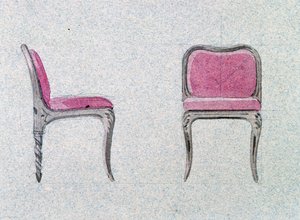 Low back chair for the Golden room, Chateau d