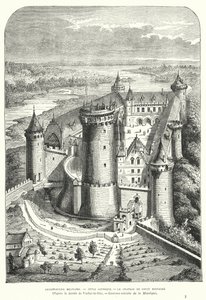 Chateau de Coucy, Picardy, France, after its restoration in the 19th Century by Eugene Viollet-le-Duc by Eugene Emmanuel after Viollet le Duc