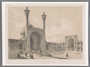 Courtyard of the Friday Mosque of Isfahan by Eugene Flandin