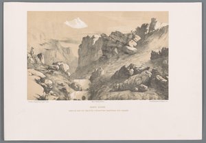 Ganjnameh on Mount Alvand in Iran by Eugene Flandin