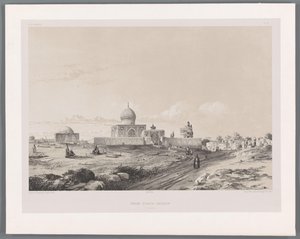 Imamzadeh of Hussein in Qazvin (Persian landscapes, Modern Persia) by Eugene Flandin