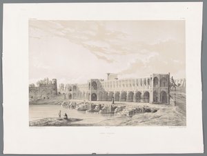 Khaju Bridge or Pol-e Khaju in Isfahan by Eugene Flandin