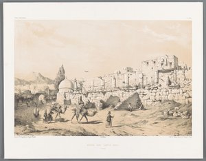Ruins of the Temple of Anahita in Kangavar (Persian Landscapes series) by Eugene Flandin