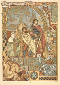 A King on His Throne, in Court