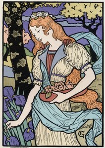 Art. Women in Art Nouveau Style. Illustration by E. Grasset, France, c.1890