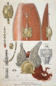 Details of Gallic Warrior Costume - in “Illustrous Teaching Cahiers, War Costumes of the Bronze Age and the Gaulish Age”, ed. Grasset