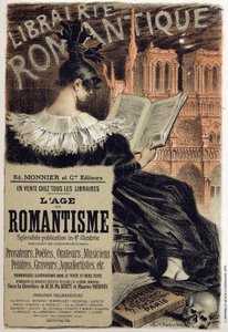 Romantic Bookstore. Poster by Eugene Grasset for the Editor Monnier, France