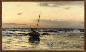 E. Dücker, Sunset at Sea