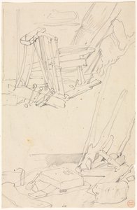 Studies of Wood and Farm Implements by Eugene Isabey