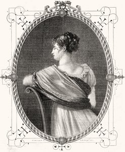 Portrait of Madame Recamier engraved by Antoine Auguste Ernest Hebert by Eugene Joseph Viollat