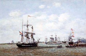 Antwerp, The Port by Eugene Louis Boudin