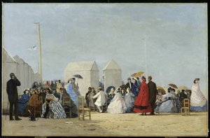Beach Near Trouville by Eugene Louis Boudin