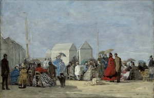 Beach Scene at Trouville by Eugene Louis Boudin