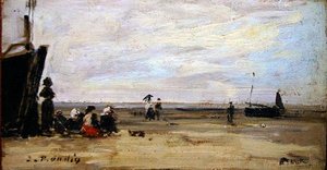 Beach scene by Eugene Louis Boudin