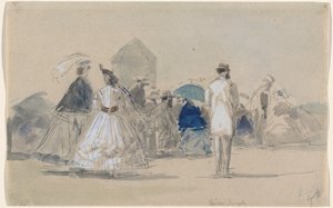 Crinolines on the Beach, c. 1865