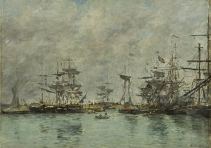 Harbour Scene by Eugene Louis Boudin