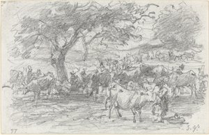 Herdsmen and Cattle by Eugene Louis Boudin