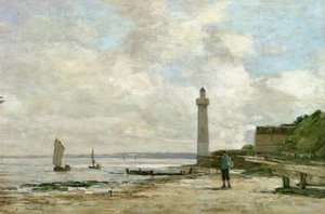 Lighthouse at Honfleur by Eugene Louis Boudin