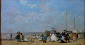 On Trouville Beach by Eugene Louis Boudin