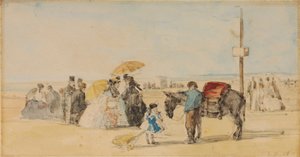 On the Beach by Eugene Louis Boudin