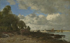 Plougastel, the Ferry Crossing by Eugene Louis Boudin