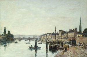 Rouen; The Seine and the Corneill Bridge by Eugene Louis Boudin