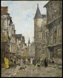 Rue Saint-Romain, Rouen by Eugene Louis Boudin