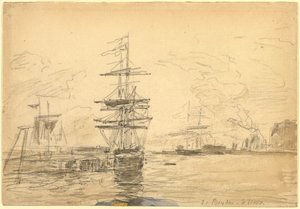Ships in Harbor, c. 1875