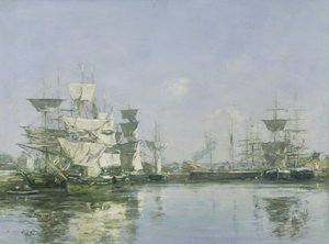 The Basin at Deauville, c.1880-85 by Eugene Louis Boudin