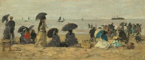 The Beach, 1877 by Eugene Louis Boudin