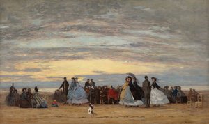 The Beach at Villerville, 1864 by Eugene Louis Boudin