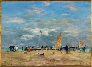 The Jetty of Deauville by Eugene Louis Boudin