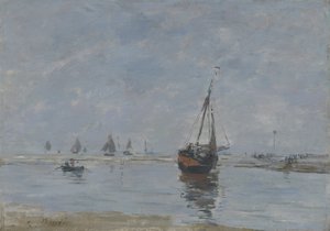 Trouville at Low Tide, c.1888-95 by Eugene Louis Boudin