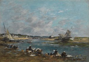 Washerwomen on the Banks of River Touques by Eugene Louis Boudin