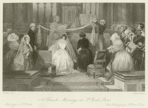 A French Marriage at St Roch by Eugene Louis Lami