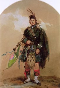 A Piper of the 79th Highlanders at Chobham Camp by Eugene Louis Lami