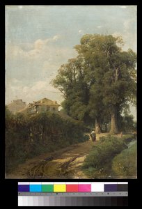 The Surroundings of Milan of The Washerwomen at Magolfa by Eugenio Gignous