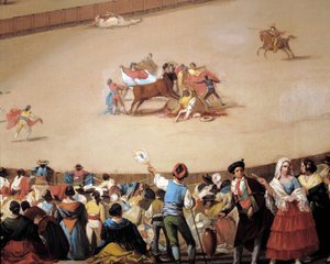 The Divided Bull Ring (detail) by Eugenio Lucas Velazquez
