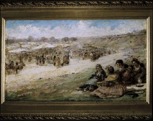 The Meadow of San Isidro in Madrid by Eugenio Lucas Villaamil