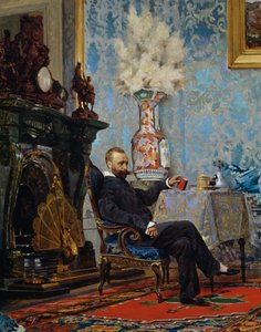 Peter Fabricci Sitting in Living Room (detail) by Eugenio Scomparini