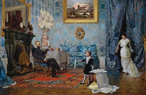 The Fabricci family, ca 1880 by Eugenio Scomparini