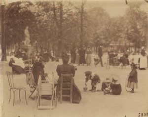 Women and Children in the Luxembourg Gardens by Eugène Atget
