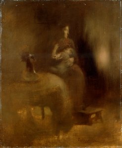 Woman with a Baby in Her Lap by Eugène Carrière