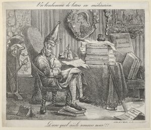 A Literary Fellow Meditating, 1821 by Eugène Delacroix