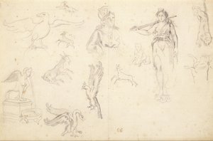 Animal and Figure Studies by Eugène Delacroix