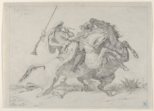 Collision of Moorish Horsemen by Eugène Delacroix