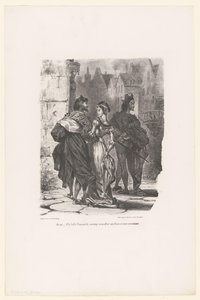 Faust Tries to Seduce Gretchen (series title: Faust, Tragedy by Goethe) by Eugène Delacroix